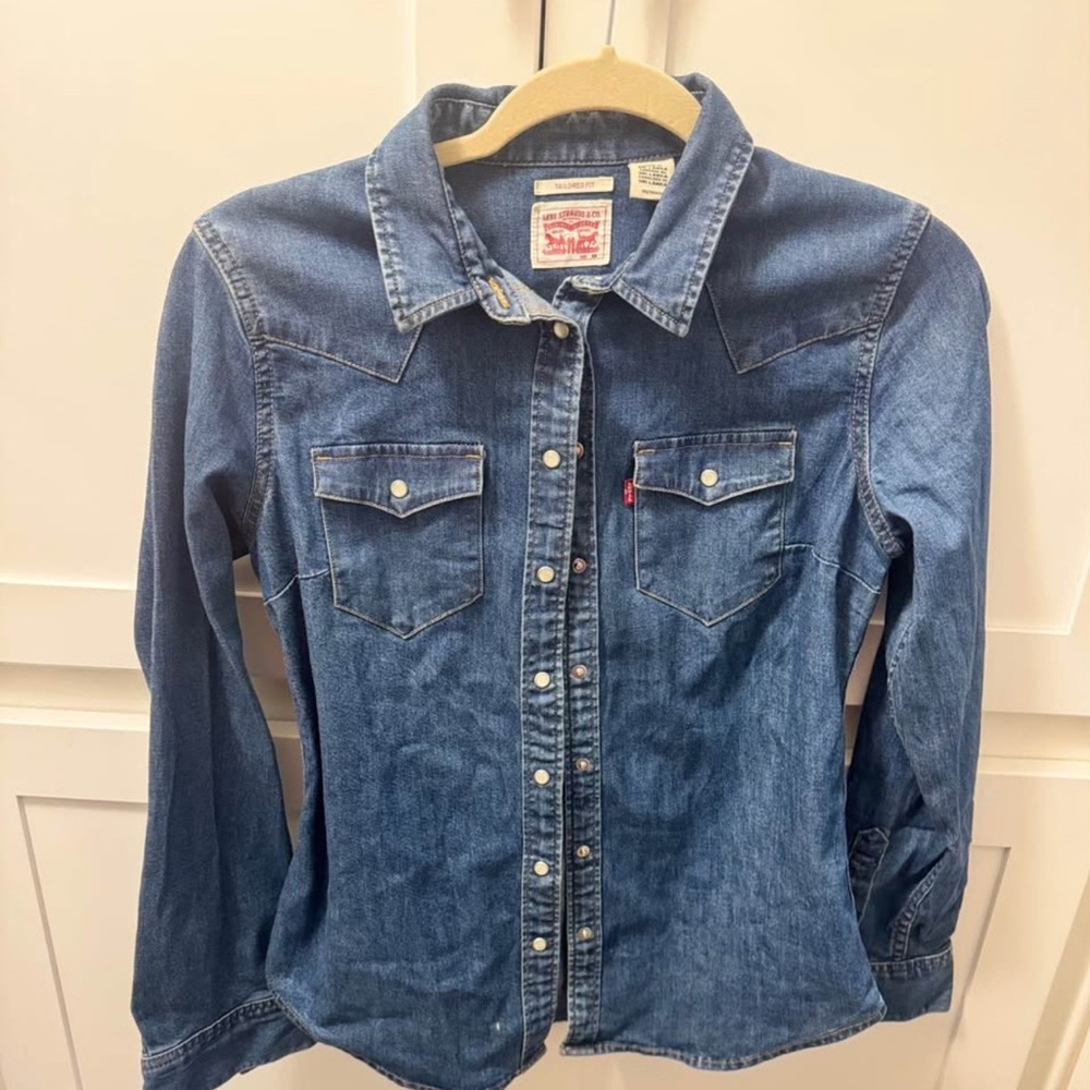 Levi's Blue Denim Western Shirt Jacket